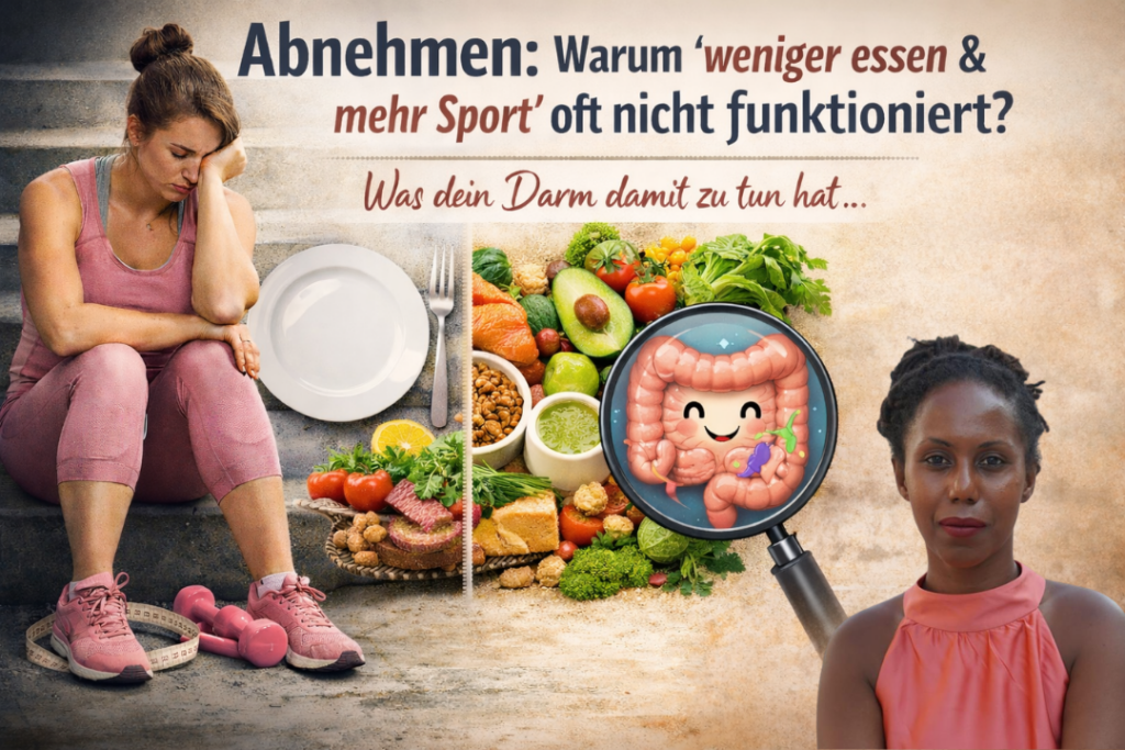 Abnehmen: Warum ‚weniger essen & mehr Sport‘ bei uns Frauen oft nicht funktioniert – und was dein Darm damit zu tun hat.